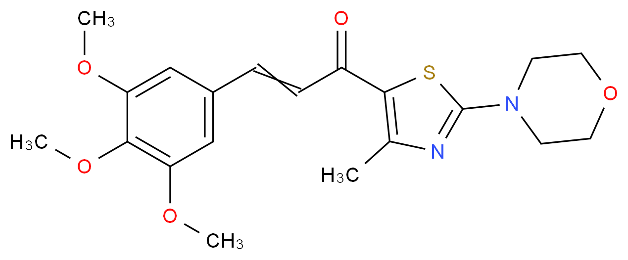 1-(4-methyl-2-morpholino-1,3-thiazol-5-yl)-3-(3,4,5-trimethoxyphenyl)prop-2-en-1-one_Molecular_structure_CAS_)