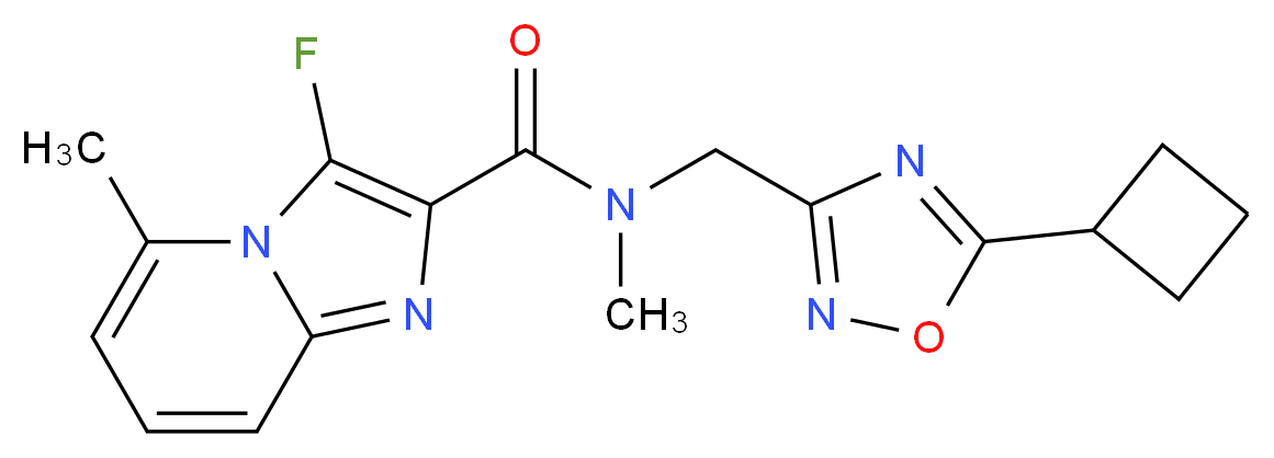 N-[(5-cyclobutyl-1,2,4-oxadiazol-3-yl)methyl]-3-fluoro-N,5-dimethylimidazo[1,2-a]pyridine-2-carboxamide_Molecular_structure_CAS_)