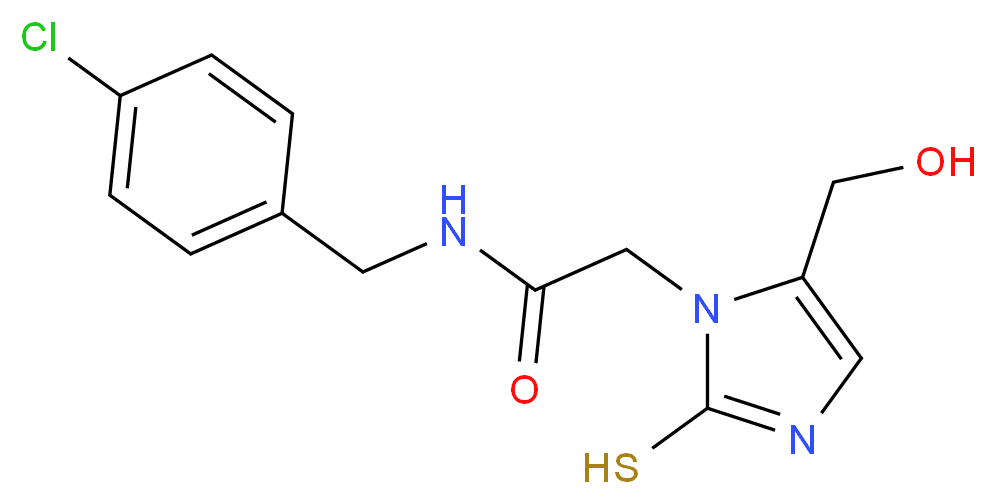 N-(4-chlorobenzyl)-2-[5-(hydroxymethyl)-2-mercapto-1H-imidazol-1-yl]acetamide_Molecular_structure_CAS_)