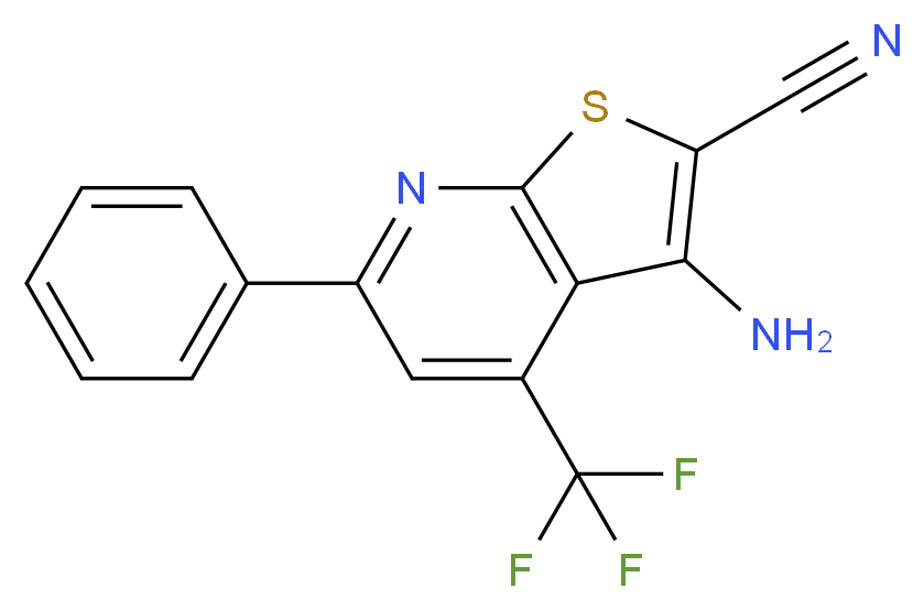 3-Amino-6-phenyl-4-(trifluoromethyl)thieno[2,3-b]pyridine-2-carbonitrile 97%_Molecular_structure_CAS_104960-55-6)