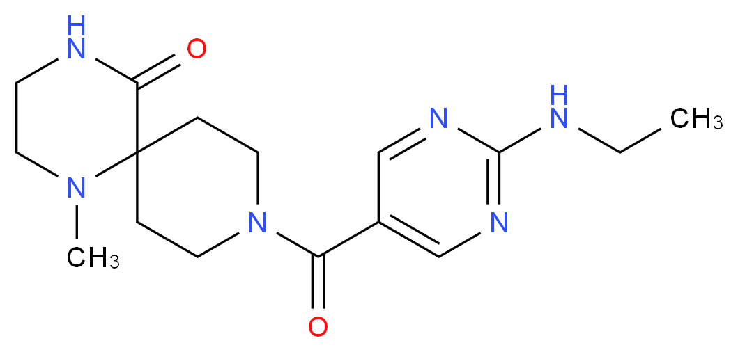 9-{[2-(ethylamino)pyrimidin-5-yl]carbonyl}-1-methyl-1,4,9-triazaspiro[5.5]undecan-5-one_Molecular_structure_CAS_)