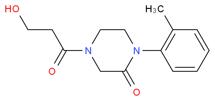 4-(3-hydroxypropanoyl)-1-(2-methylphenyl)-2-piperazinone_Molecular_structure_CAS_)