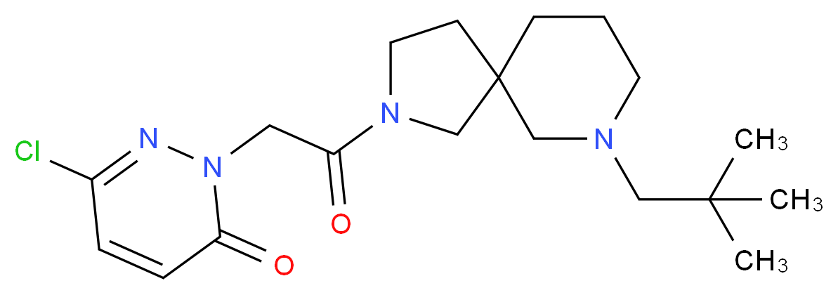 6-chloro-2-{2-[7-(2,2-dimethylpropyl)-2,7-diazaspiro[4.5]dec-2-yl]-2-oxoethyl}-3(2H)-pyridazinone_Molecular_structure_CAS_)
