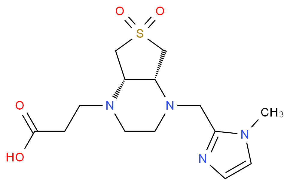 3-[(4aR*,7aS*)-4-[(1-methyl-1H-imidazol-2-yl)methyl]-6,6-dioxidohexahydrothieno[3,4-b]pyrazin-1(2H)-yl]propanoic acid_Molecular_structure_CAS_)