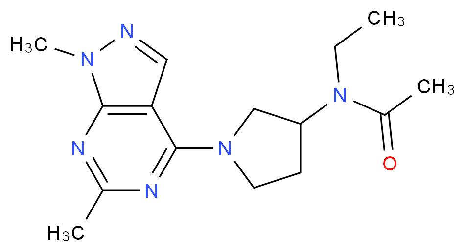 N-[1-(1,6-dimethyl-1H-pyrazolo[3,4-d]pyrimidin-4-yl)-3-pyrrolidinyl]-N-ethylacetamide_Molecular_structure_CAS_)
