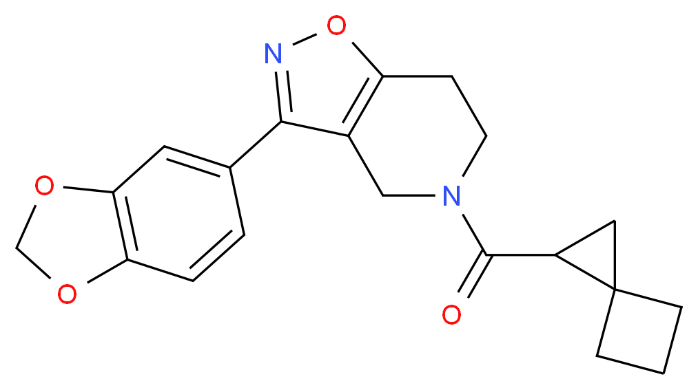 3-(1,3-benzodioxol-5-yl)-5-(spiro[2.3]hex-1-ylcarbonyl)-4,5,6,7-tetrahydroisoxazolo[4,5-c]pyridine_Molecular_structure_CAS_)