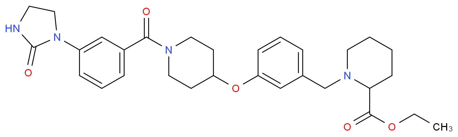ethyl 1-[3-({1-[3-(2-oxo-1-imidazolidinyl)benzoyl]-4-piperidinyl}oxy)benzyl]-2-piperidinecarboxylate_Molecular_structure_CAS_)