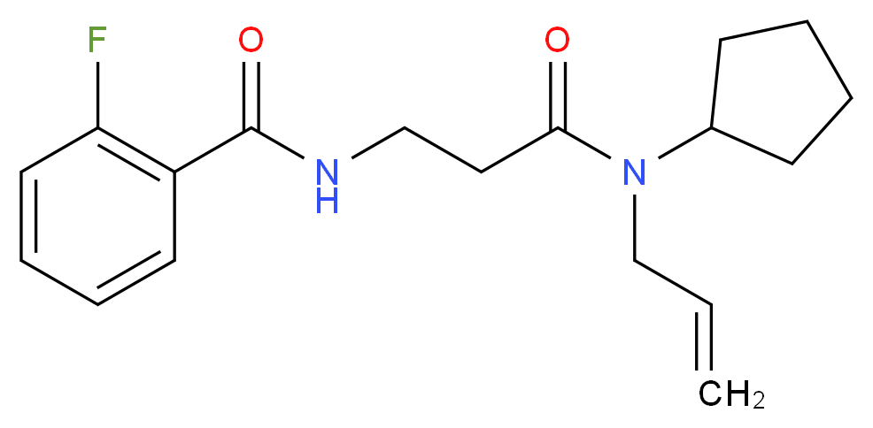 N-{3-[allyl(cyclopentyl)amino]-3-oxopropyl}-2-fluorobenzamide_Molecular_structure_CAS_)