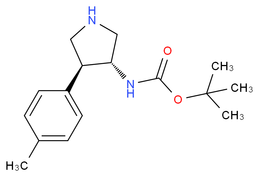 tert-butyl (3R,4S)-4-p-tolylpyrrolidin-3-ylcarbamate_Molecular_structure_CAS_1260617-91-1)