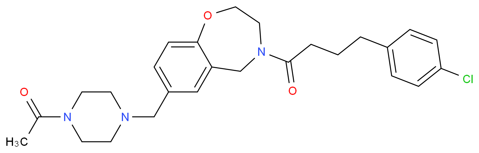 7-[(4-acetyl-1-piperazinyl)methyl]-4-[4-(4-chlorophenyl)butanoyl]-2,3,4,5-tetrahydro-1,4-benzoxazepine_Molecular_structure_CAS_)