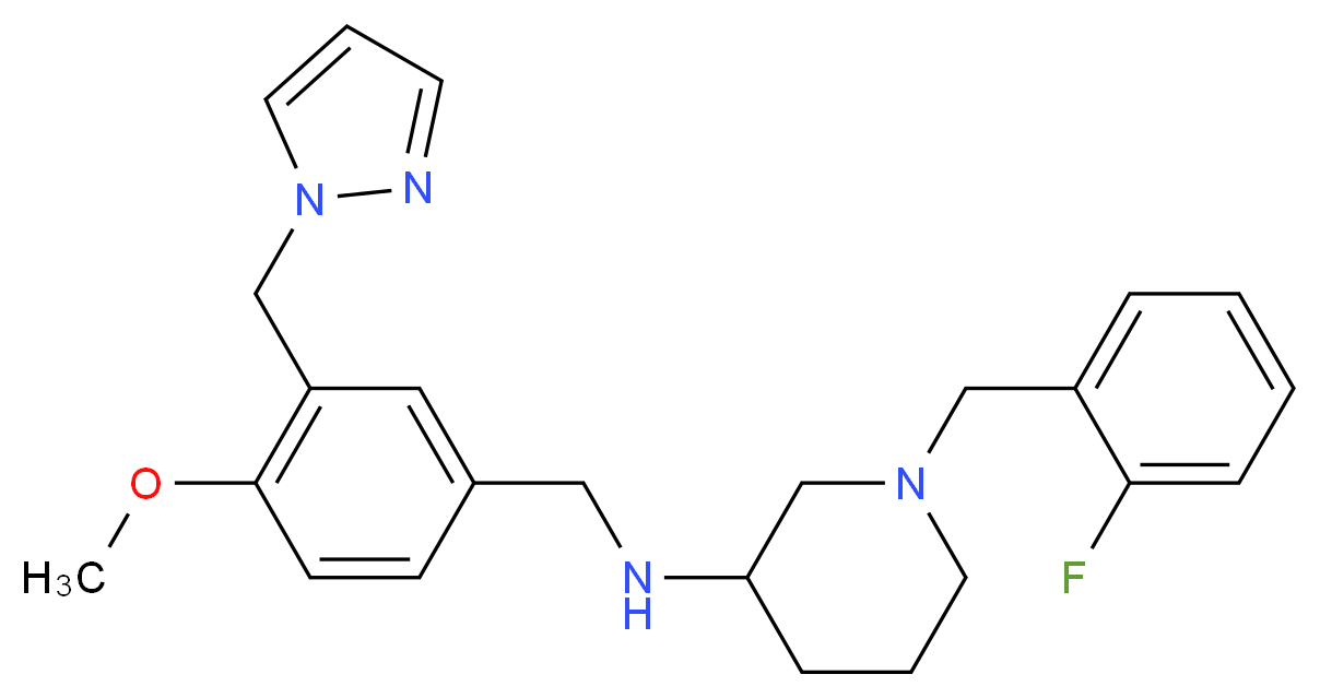 1-(2-fluorobenzyl)-N-[4-methoxy-3-(1H-pyrazol-1-ylmethyl)benzyl]-3-piperidinamine_Molecular_structure_CAS_)