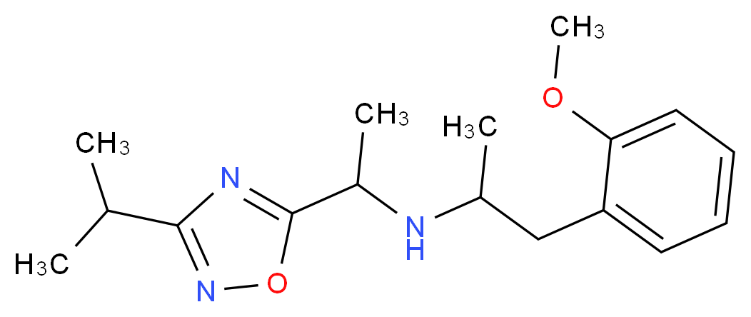 N-[1-(3-isopropyl-1,2,4-oxadiazol-5-yl)ethyl]-1-(2-methoxyphenyl)-2-propanamine_Molecular_structure_CAS_)