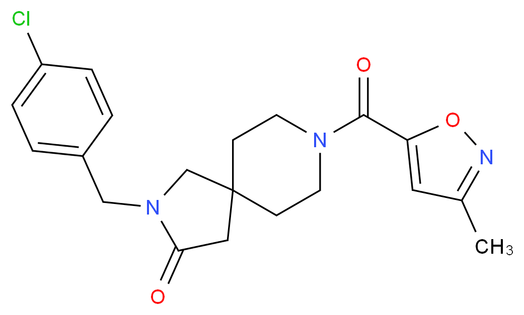2-(4-chlorobenzyl)-8-[(3-methylisoxazol-5-yl)carbonyl]-2,8-diazaspiro[4.5]decan-3-one_Molecular_structure_CAS_)