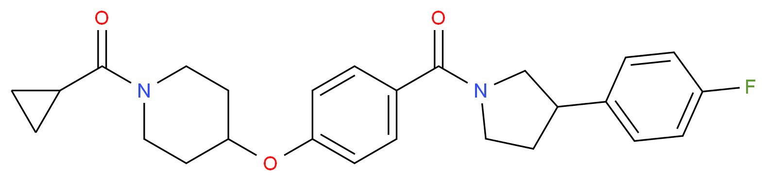 1-(cyclopropylcarbonyl)-4-(4-{[3-(4-fluorophenyl)-1-pyrrolidinyl]carbonyl}phenoxy)piperidine_Molecular_structure_CAS_)