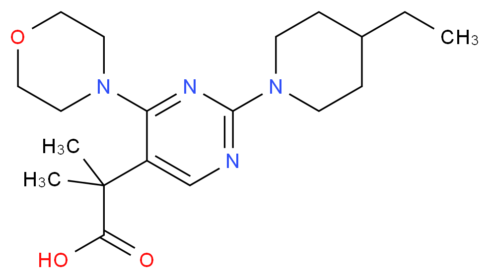 2-[2-(4-ethylpiperidin-1-yl)-4-morpholin-4-ylpyrimidin-5-yl]-2-methylpropanoic acid_Molecular_structure_CAS_)