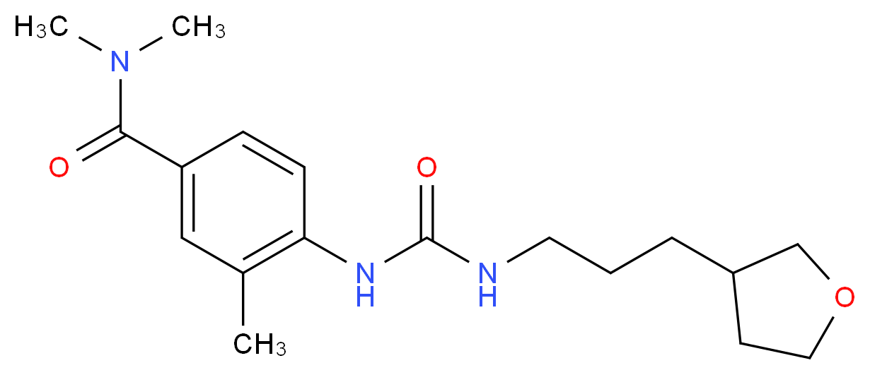 N,N,3-trimethyl-4-[({[3-(tetrahydrofuran-3-yl)propyl]amino}carbonyl)amino]benzamide_Molecular_structure_CAS_)