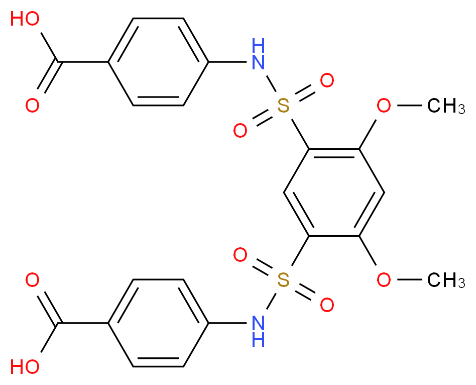 4,6-dimethoxy-N,N'-bis(4-carboxyphenyl)benzene-1,3-disulfonamide_Molecular_structure_CAS_)