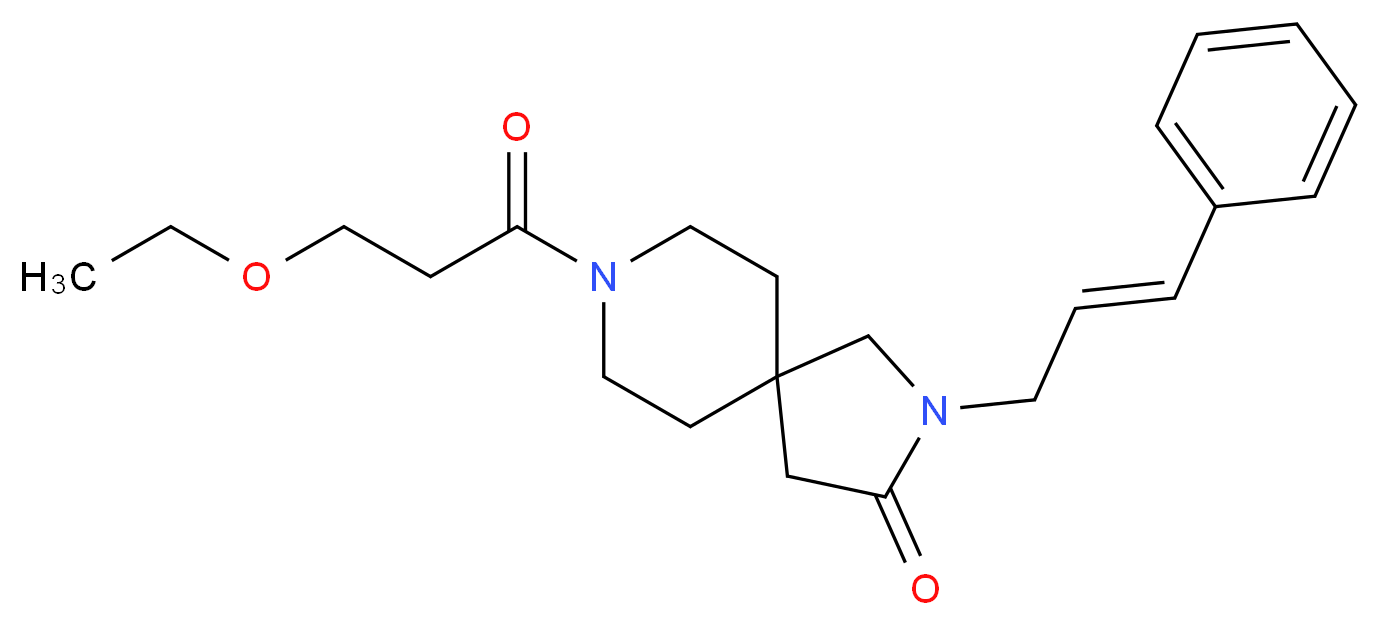 8-(3-ethoxypropanoyl)-2-[(2E)-3-phenyl-2-propen-1-yl]-2,8-diazaspiro[4.5]decan-3-one_Molecular_structure_CAS_)