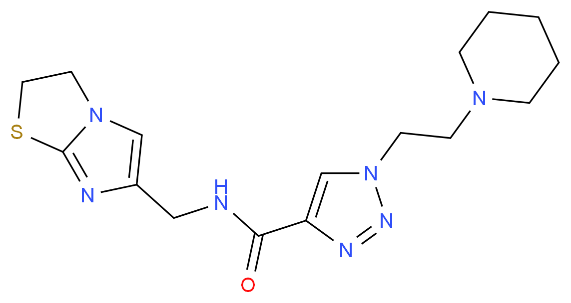 N-(2,3-dihydroimidazo[2,1-b][1,3]thiazol-6-ylmethyl)-1-[2-(1-piperidinyl)ethyl]-1H-1,2,3-triazole-4-carboxamide_Molecular_structure_CAS_)
