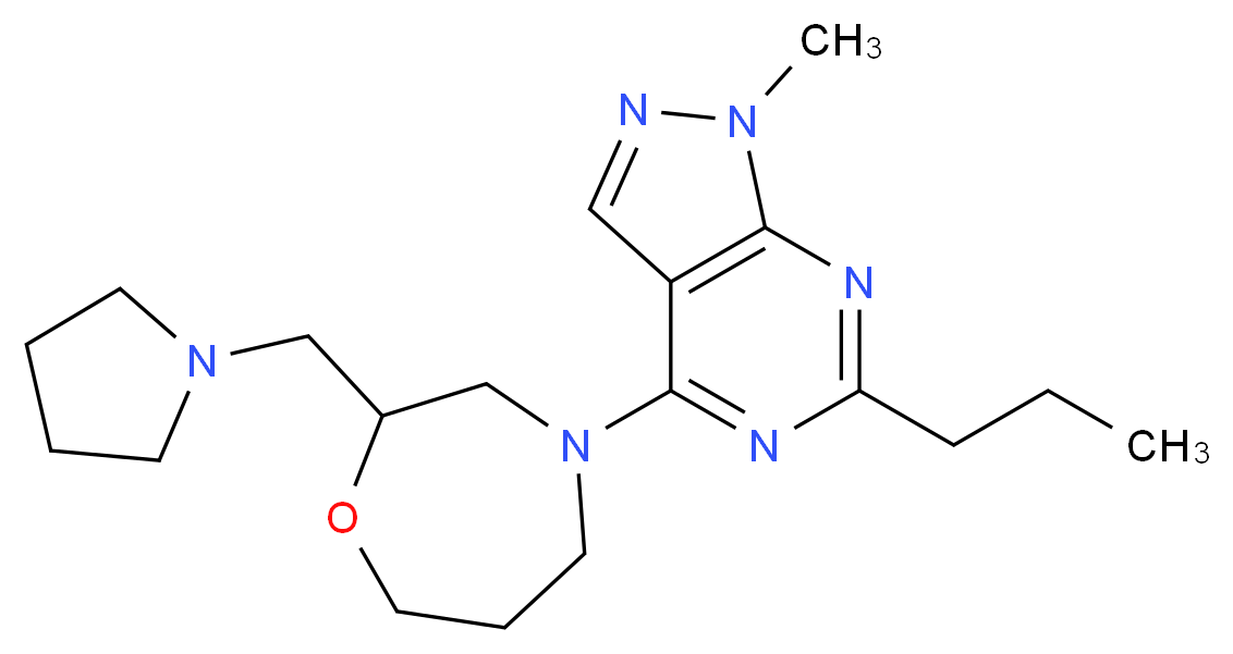 1-methyl-6-propyl-4-[2-(1-pyrrolidinylmethyl)-1,4-oxazepan-4-yl]-1H-pyrazolo[3,4-d]pyrimidine_Molecular_structure_CAS_)