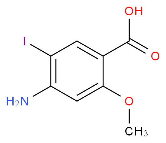 4-Amino-5-iodo-2-methoxybenzenecarboxylic acid_Molecular_structure_CAS_155928-39-5)