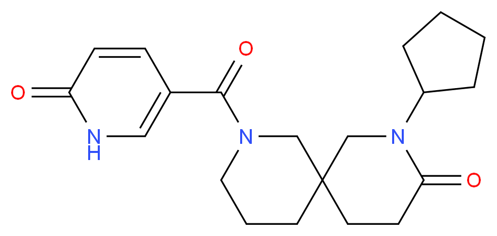 2-cyclopentyl-8-[(6-oxo-1,6-dihydro-3-pyridinyl)carbonyl]-2,8-diazaspiro[5.5]undecan-3-one_Molecular_structure_CAS_)