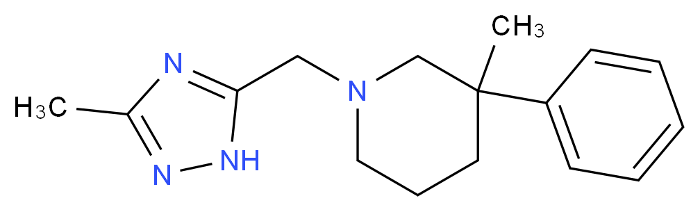 3-methyl-1-[(3-methyl-1H-1,2,4-triazol-5-yl)methyl]-3-phenylpiperidine_Molecular_structure_CAS_)