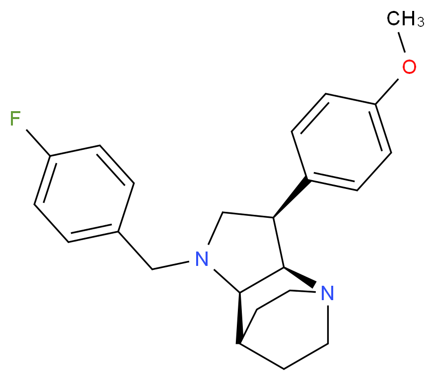 (3R*,3aR*,7aR*)-1-(4-fluorobenzyl)-3-(4-methoxyphenyl)octahydro-4,7-ethanopyrrolo[3,2-b]pyridine_Molecular_structure_CAS_)