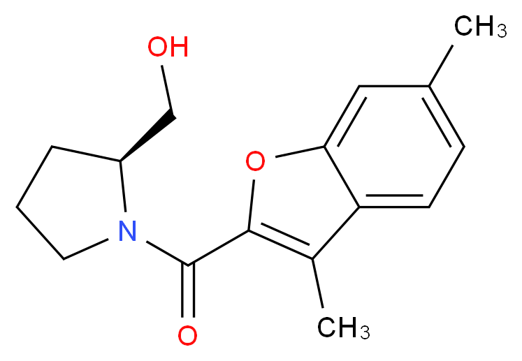 {(2S)-1-[(3,6-dimethyl-1-benzofuran-2-yl)carbonyl]-2-pyrrolidinyl}methanol_Molecular_structure_CAS_)