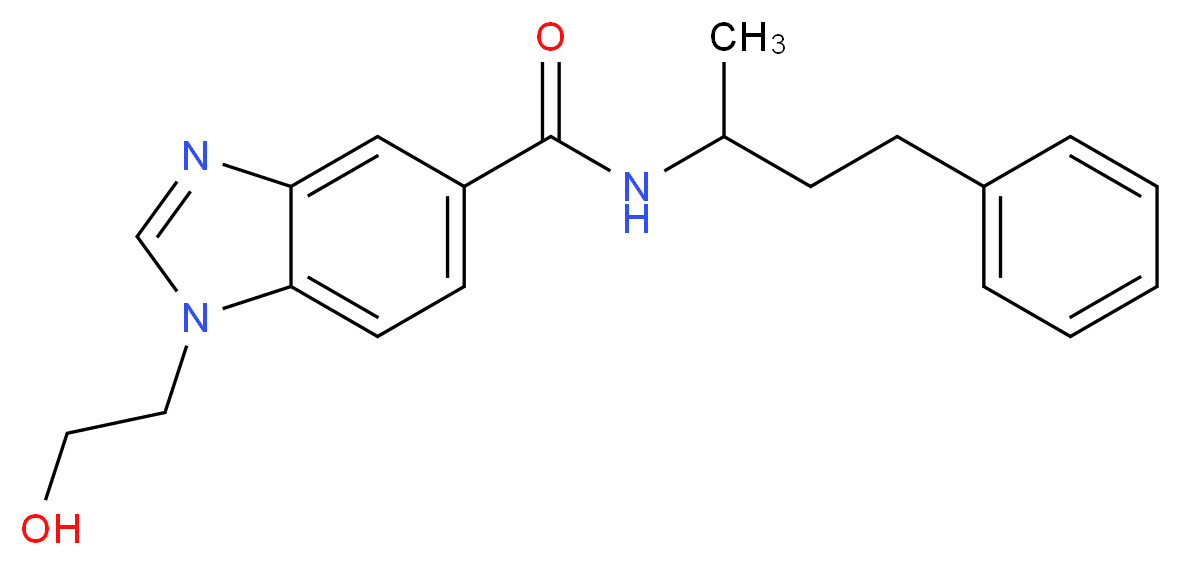 1-(2-hydroxyethyl)-N-(1-methyl-3-phenylpropyl)-1H-benzimidazole-5-carboxamide_Molecular_structure_CAS_)