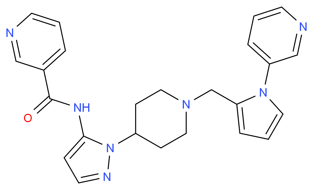 N-[1-(1-{[1-(3-pyridinyl)-1H-pyrrol-2-yl]methyl}-4-piperidinyl)-1H-pyrazol-5-yl]nicotinamide_Molecular_structure_CAS_)