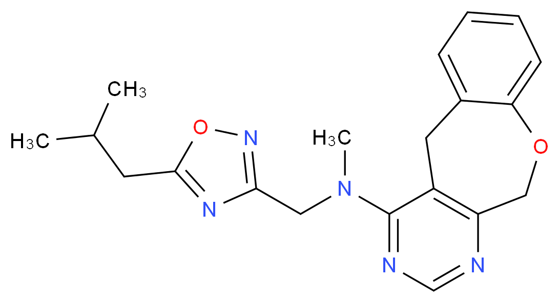 N-[(5-isobutyl-1,2,4-oxadiazol-3-yl)methyl]-N-methyl-5,11-dihydro[1]benzoxepino[3,4-d]pyrimidin-4-amine_Molecular_structure_CAS_)