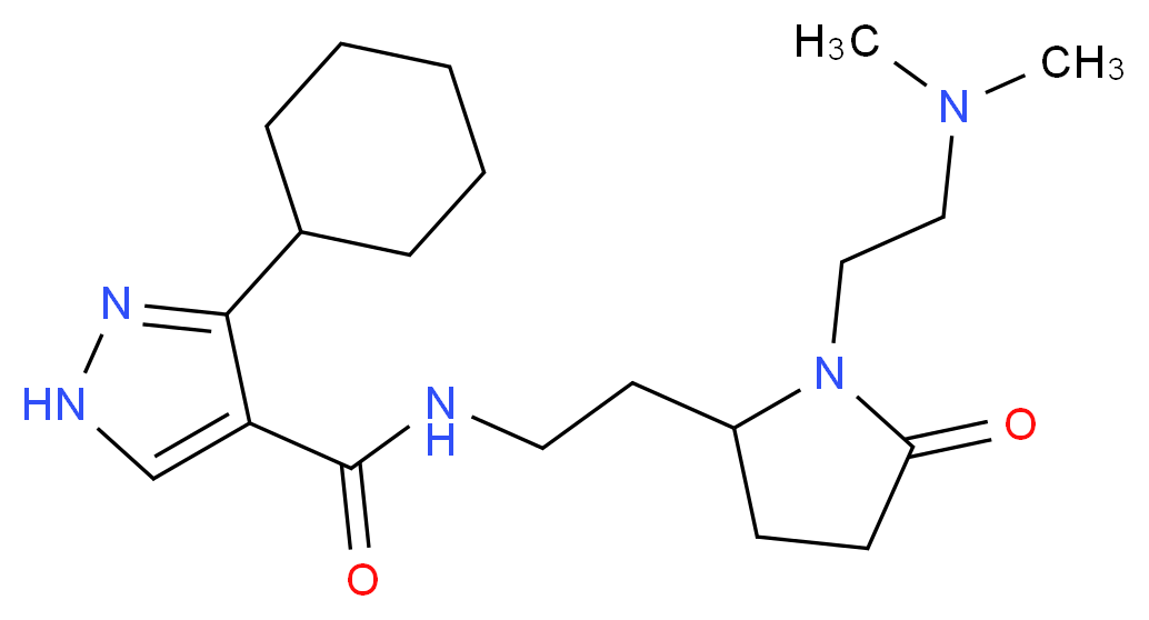 3-cyclohexyl-N-(2-{1-[2-(dimethylamino)ethyl]-5-oxopyrrolidin-2-yl}ethyl)-1H-pyrazole-4-carboxamide_Molecular_structure_CAS_)