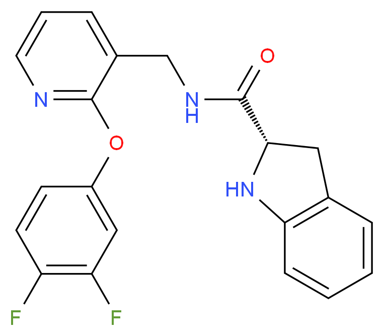 (2S)-N-{[2-(3,4-difluorophenoxy)pyridin-3-yl]methyl}indoline-2-carboxamide_Molecular_structure_CAS_)