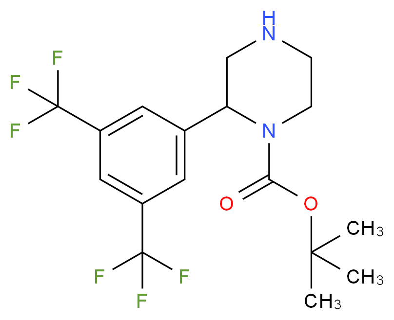 2-(3,5-BIS-TRIFLUOROMETHYL-PHENYL)-PIPERAZINE-1-CARBOXYLIC ACID TERT-BUTYL ESTER_Molecular_structure_CAS_)