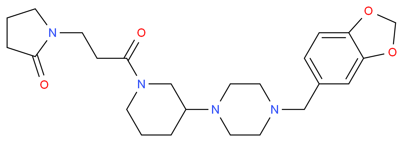 1-(3-{3-[4-(1,3-benzodioxol-5-ylmethyl)-1-piperazinyl]-1-piperidinyl}-3-oxopropyl)-2-pyrrolidinone_Molecular_structure_CAS_)