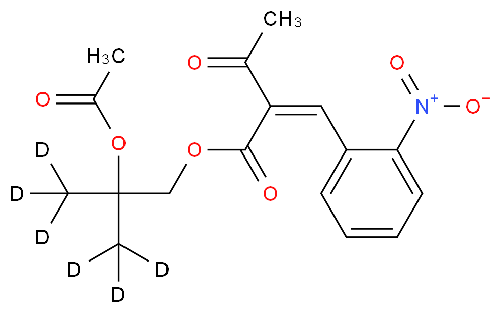 2-(2-Nitrobenzylidene)-3-oxobutanoic Acid, 2-Acetoxy-2-methylpropyl Ester-d6_Molecular_structure_CAS_)