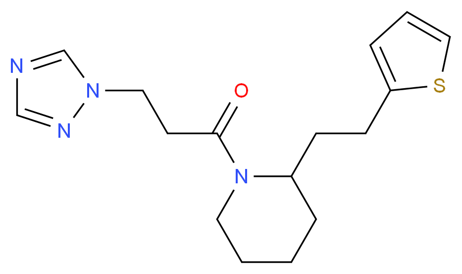 2-[2-(2-thienyl)ethyl]-1-[3-(1H-1,2,4-triazol-1-yl)propanoyl]piperidine_Molecular_structure_CAS_)