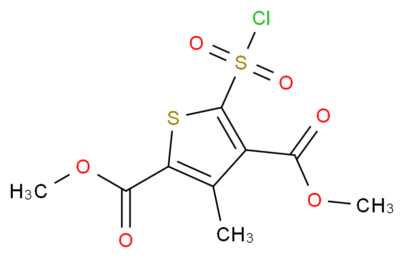 5-Chlorosulfonyl-3-methyl-thiophene-2,4-dicarboxylic acid dimethyl ester_Molecular_structure_CAS_)