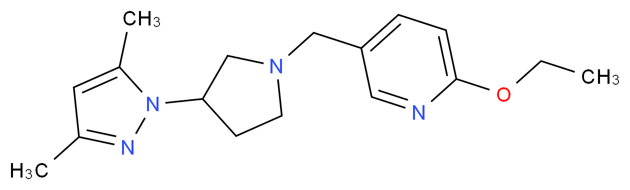 5-{[3-(3,5-dimethyl-1H-pyrazol-1-yl)pyrrolidin-1-yl]methyl}-2-ethoxypyridine_Molecular_structure_CAS_)