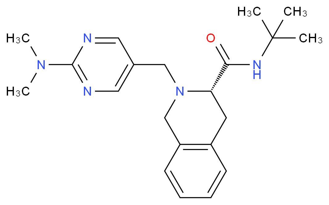 (3S)-N-(tert-butyl)-2-{[2-(dimethylamino)-5-pyrimidinyl]methyl}-1,2,3,4-tetrahydro-3-isoquinolinecarboxamide_Molecular_structure_CAS_)