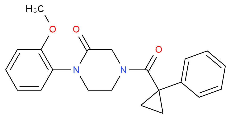1-(2-methoxyphenyl)-4-[(1-phenylcyclopropyl)carbonyl]-2-piperazinone_Molecular_structure_CAS_)