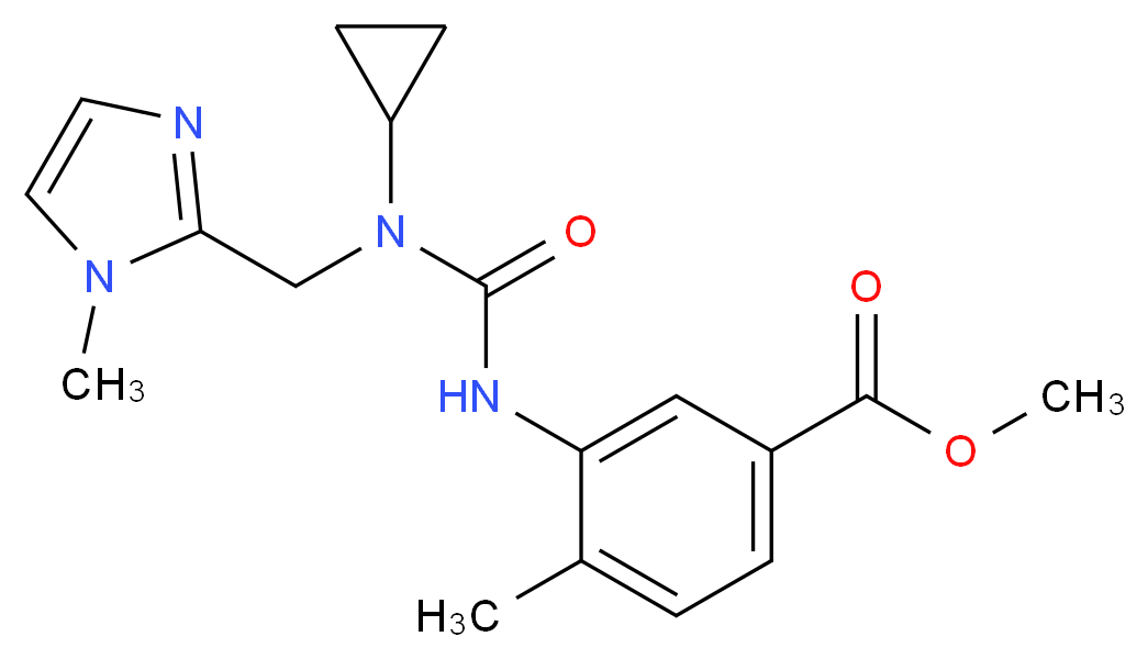 methyl 3-[({cyclopropyl[(1-methyl-1H-imidazol-2-yl)methyl]amino}carbonyl)amino]-4-methylbenzoate_Molecular_structure_CAS_)