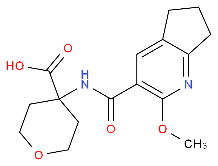 4-{[(2-methoxy-6,7-dihydro-5H-cyclopenta[b]pyridin-3-yl)carbonyl]amino}tetrahydro-2H-pyran-4-carboxylic acid_Molecular_structure_CAS_)