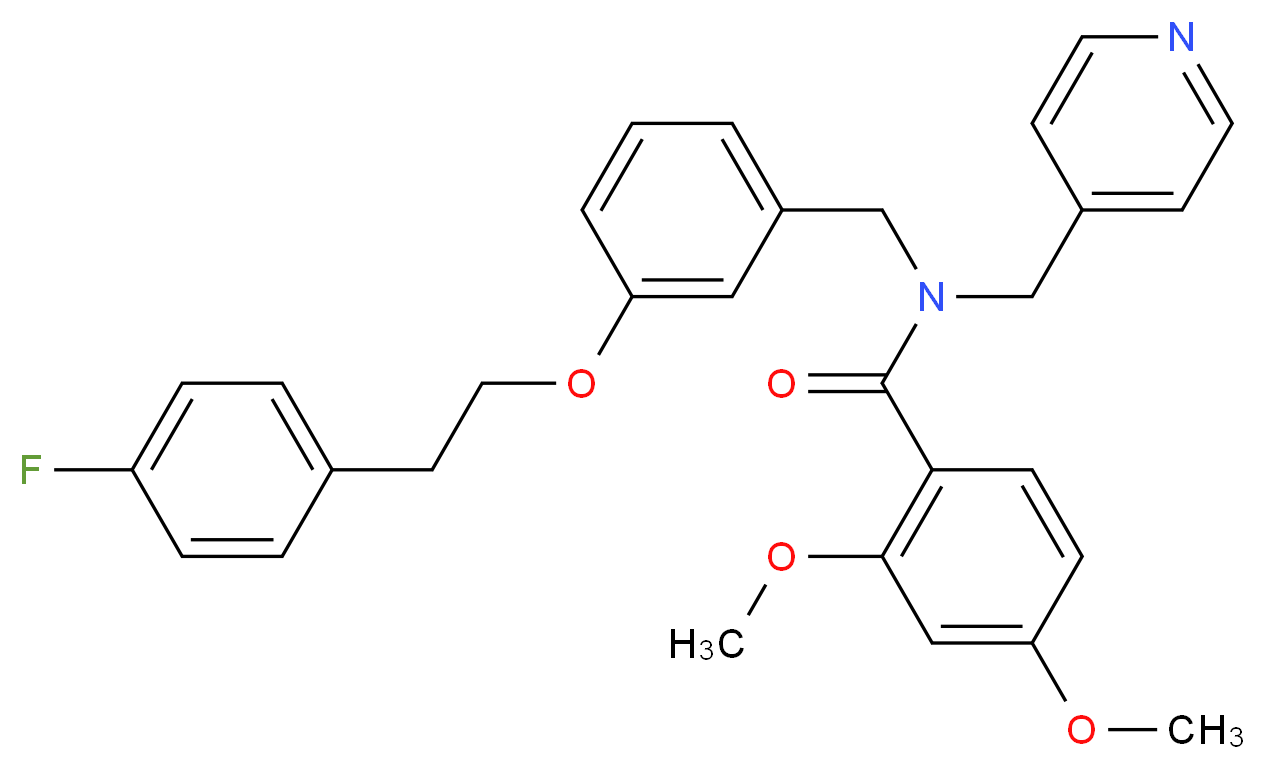 N-{3-[2-(4-fluorophenyl)ethoxy]benzyl}-2,4-dimethoxy-N-(4-pyridinylmethyl)benzamide_Molecular_structure_CAS_)