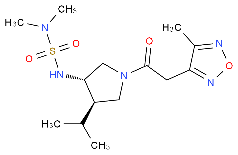 N'-{(3S*,4R*)-4-isopropyl-1-[(4-methyl-1,2,5-oxadiazol-3-yl)acetyl]pyrrolidin-3-yl}-N,N-dimethylsulfamide_Molecular_structure_CAS_)