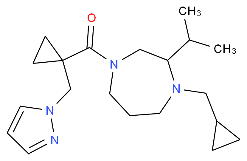 1-(cyclopropylmethyl)-2-isopropyl-4-{[1-(1H-pyrazol-1-ylmethyl)cyclopropyl]carbonyl}-1,4-diazepane_Molecular_structure_CAS_)