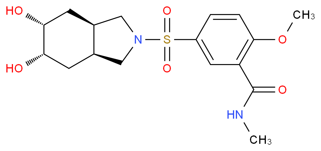 5-{[(3aR*,5R*,6S*,7aS*)-5,6-dihydroxyoctahydro-2H-isoindol-2-yl]sulfonyl}-2-methoxy-N-methylbenzamide_Molecular_structure_CAS_)