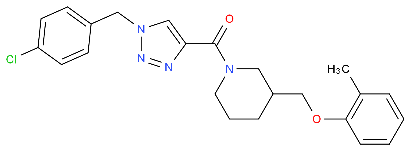 1-{[1-(4-chlorobenzyl)-1H-1,2,3-triazol-4-yl]carbonyl}-3-[(2-methylphenoxy)methyl]piperidine_Molecular_structure_CAS_)