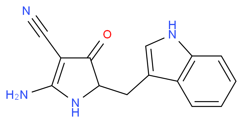 2-amino-5-(1H-indol-3-ylmethyl)-4-oxo-4,5-dihydro-1H-pyrrole-3-carbonitrile_Molecular_structure_CAS_)